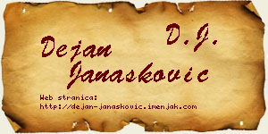 Dejan Janašković vizit kartica